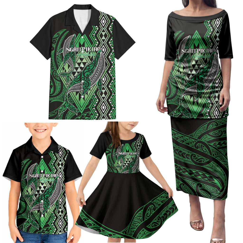 Aotearoa Iwi Ngati Pikiao Personalised Family Matching Puletasi and Hawaiian Shirt NZ Maori Humpback Whale Taniko Motifs LT14 - Polynesian Pride