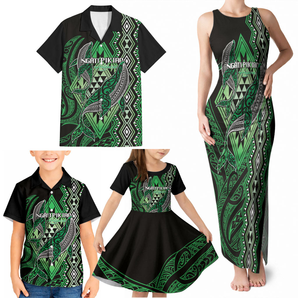 Aotearoa Iwi Ngati Pikiao Personalised Family Matching Tank Maxi Dress and Hawaiian Shirt NZ Maori Humpback Whale Taniko Motifs LT14 - Polynesian Pride