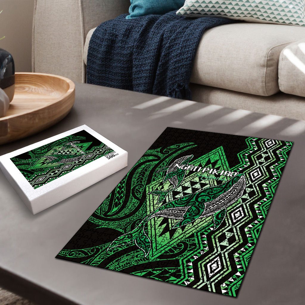 Aotearoa Iwi Ngati Pikiao Puzzle NZ Maori Humpback Whale Taniko Motifs LT14 - Polynesian Pride