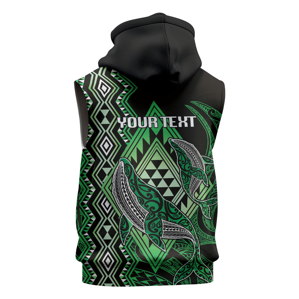 Aotearoa Iwi Ngati Pikiao Personalised Sleeveless Zip Hoodie NZ Maori Humpback Whale Taniko Motifs LT14 - Polynesian Pride