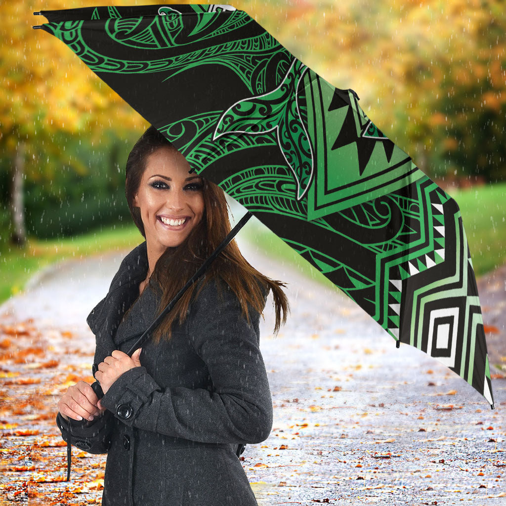Aotearoa Iwi Ngati Pikiao Umbrella NZ Maori Humpback Whale Taniko Motifs LT14 - Polynesian Pride