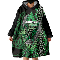 Aotearoa Iwi Ngati Pikiao Personalised Wearable Blanket Hoodie NZ Maori Humpback Whale Taniko Motifs LT14 - Polynesian Pride