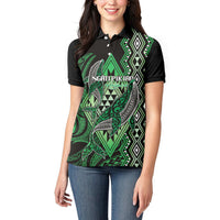 Aotearoa Iwi Ngati Pikiao Personalised Women Polo Shirt NZ Maori Humpback Whale Taniko Motifs LT14 - Polynesian Pride