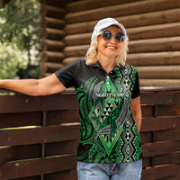 Aotearoa Iwi Ngati Pikiao Personalised Women Polo Shirt NZ Maori Humpback Whale Taniko Motifs LT14 - Polynesian Pride