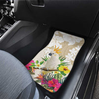 New Zealand Cacatua Galerita Car Mats Aotearoa Cockatoo Tropical Flowers LT14 - Polynesian Pride