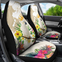 New Zealand Cacatua Galerita Car Seat Cover Aotearoa Cockatoo Tropical Flowers LT14 - Polynesian Pride