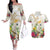 New Zealand Cacatua Galerita Couples Matching Off The Shoulder Long Sleeve Dress and Hawaiian Shirt Aotearoa Cockatoo Tropical Flowers