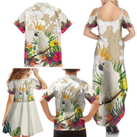 New Zealand Cacatua Galerita Family Matching Summer Maxi Dress and Hawaiian Shirt Aotearoa Cockatoo Tropical Flowers LT14 - Polynesian Pride