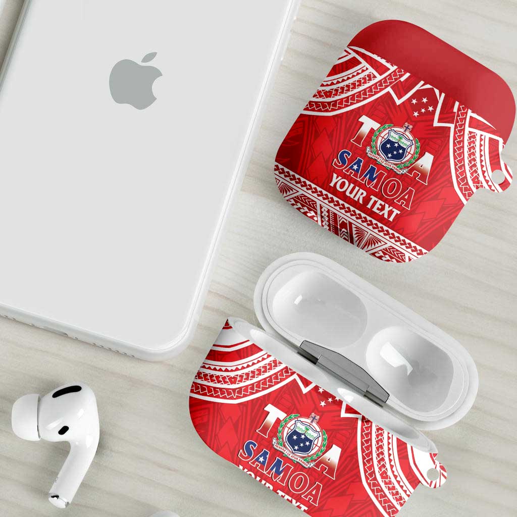 Samoa Rugby Custom AirPods Case Toa Samoa Pacific Sporty Red - Polynesian Pride