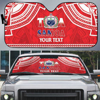 Samoa Rugby Custom Auto Sun Shade Toa Samoa Pacific Sporty Red - Polynesian Pride