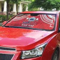 Samoa Rugby Custom Auto Sun Shade Toa Samoa Pacific Sporty Red - Polynesian Pride