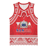 Samoa Rugby Custom Basketball Jersey Toa Samoa Pacific Sporty Red - Polynesian Pride