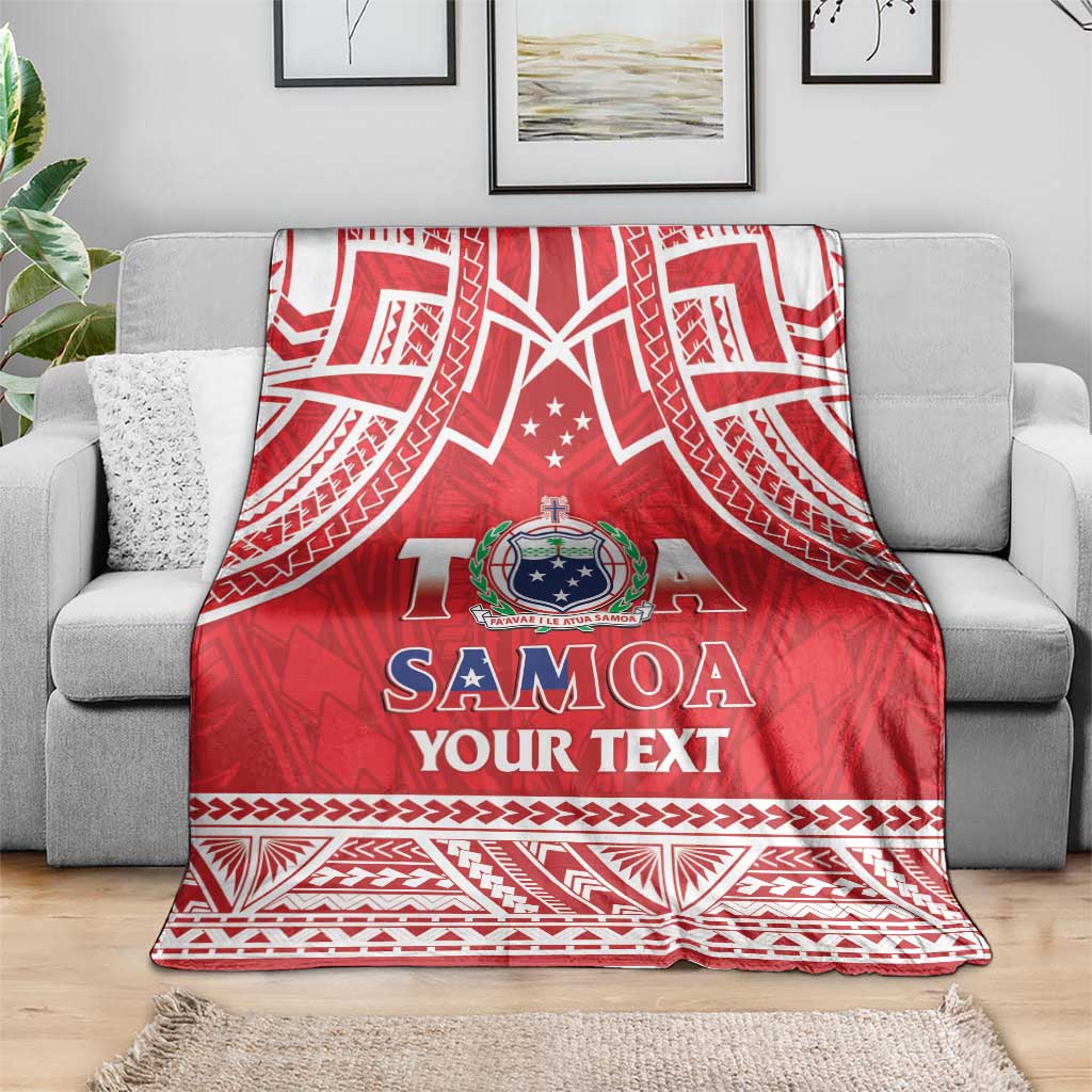 Samoa Rugby Custom Blanket Toa Samoa Pacific Sporty Red - Polynesian Pride