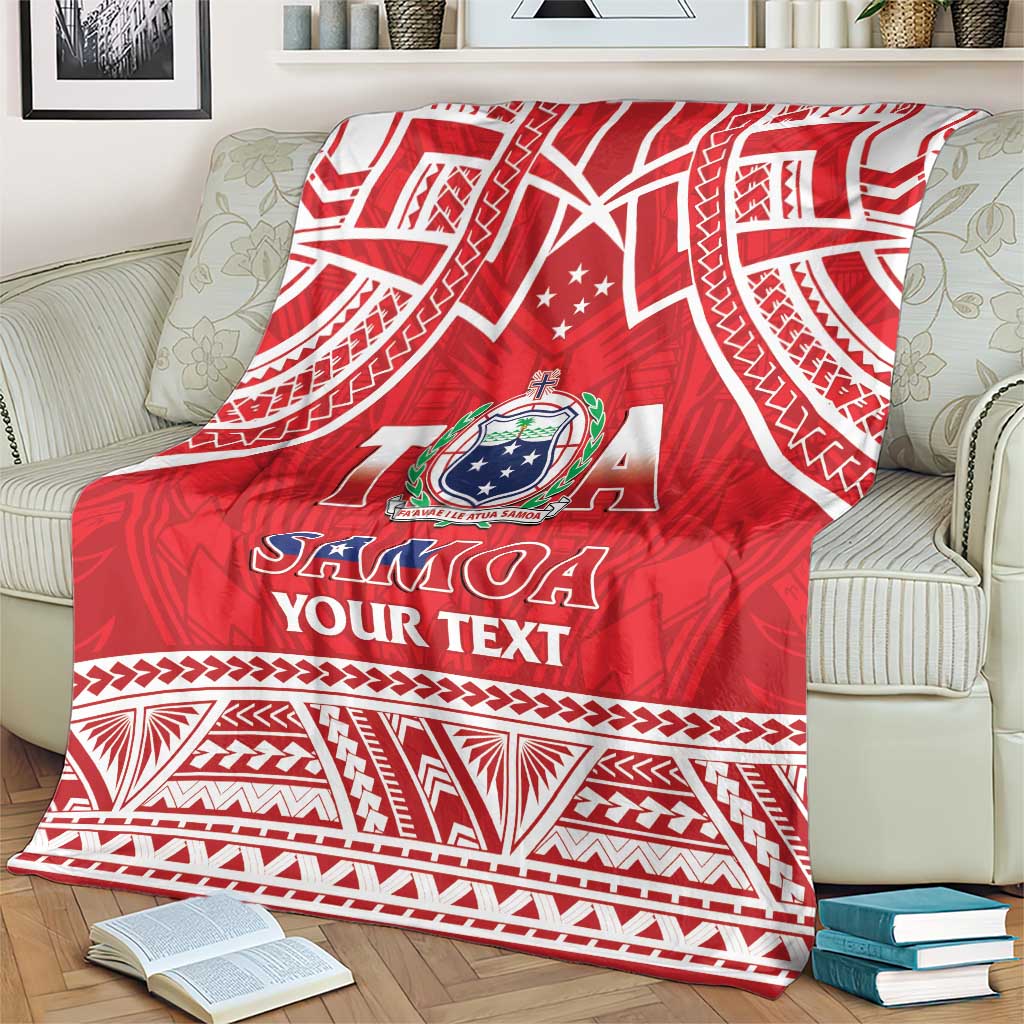 Samoa Rugby Custom Blanket Toa Samoa Pacific Sporty Red - Polynesian Pride