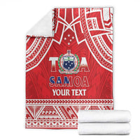 Samoa Rugby Custom Blanket Toa Samoa Pacific Sporty Red - Polynesian Pride