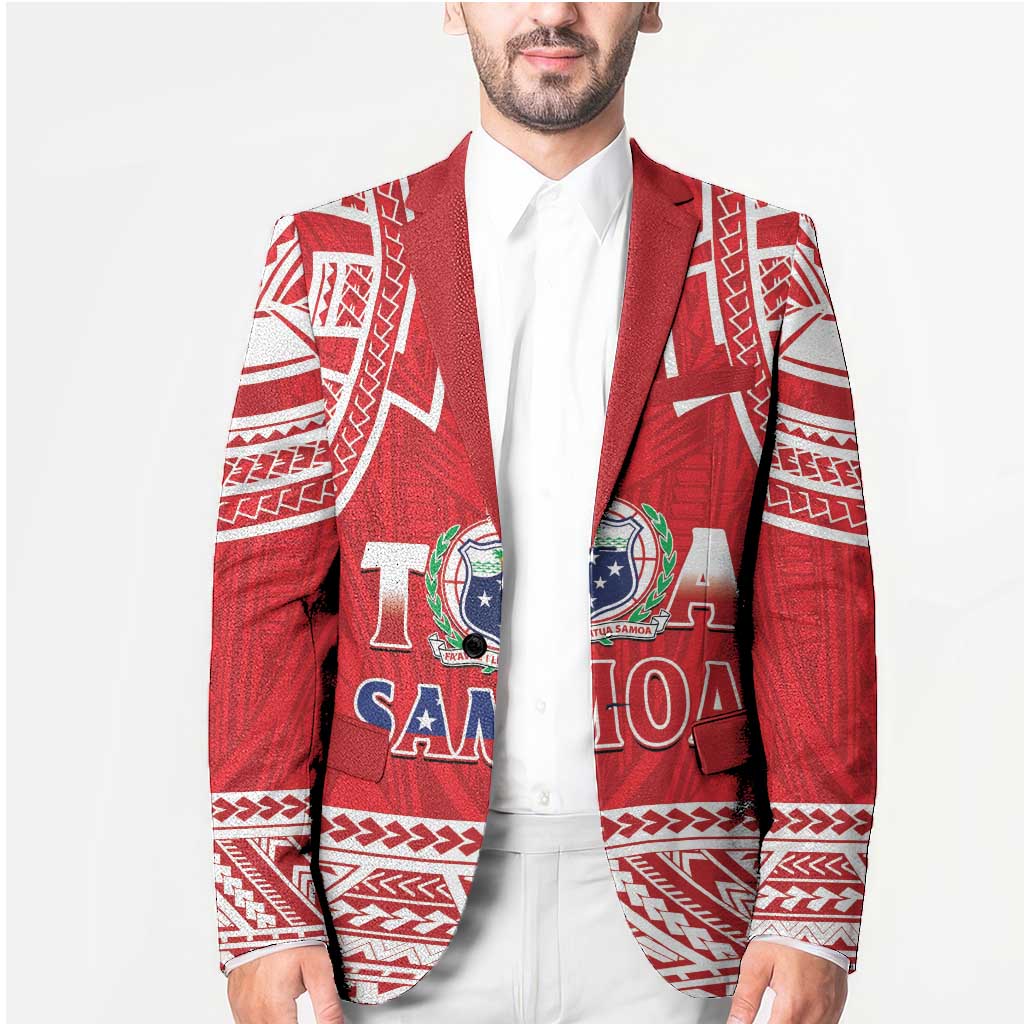 Samoa Rugby Custom Blazer Toa Samoa Pacific Sporty Red - Polynesian Pride