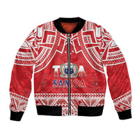 Samoa Rugby Custom Bomber Jacket Toa Samoa Pacific Sporty Red - Polynesian Pride