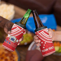 Samoa Rugby Custom 4 in 1 Can Cooler Tumbler Toa Samoa Pacific Sporty Red - Polynesian Pride