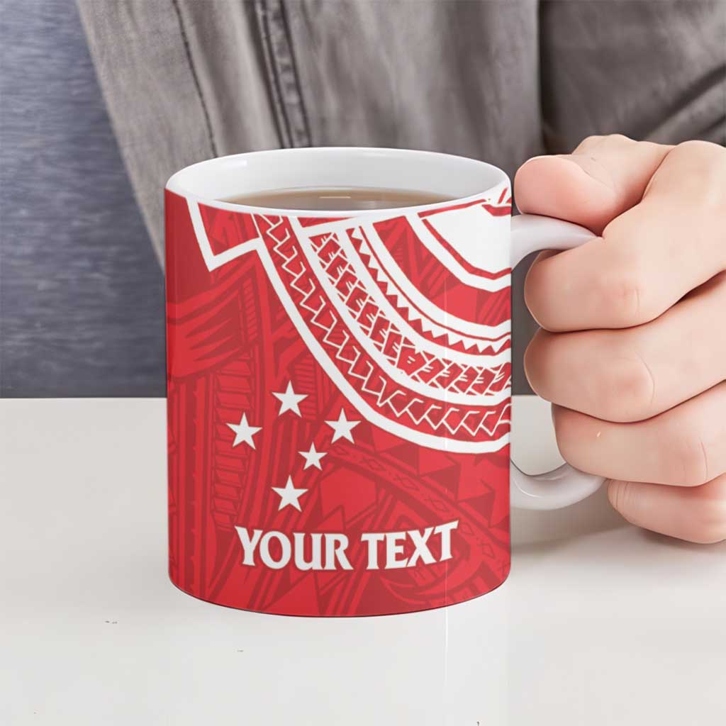 Samoa Rugby Custom Ceramic Mug Toa Samoa Pacific Sporty Red - Polynesian Pride
