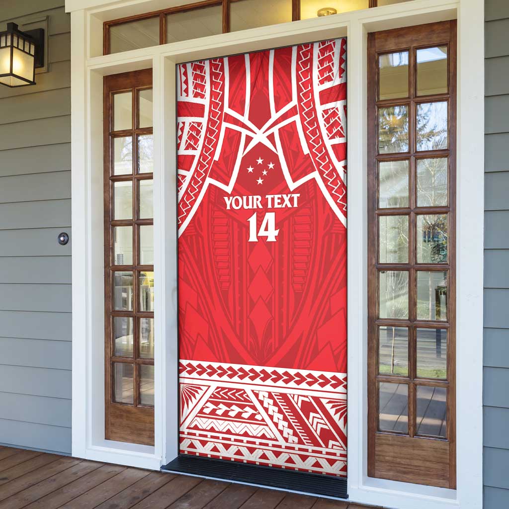 Samoa Rugby Custom Door Cover Toa Samoa Pacific Sporty Red - Polynesian Pride