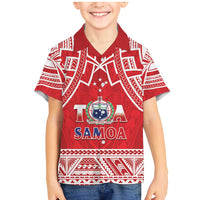 Samoa Rugby Custom Family Matching Mermaid Dress and Hawaiian Shirt Toa Samoa Pacific Sporty Red - Polynesian Pride