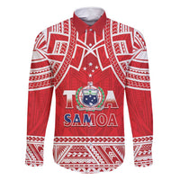 Samoa Rugby Custom Family Matching Summer Maxi Dress and Hawaiian Shirt Toa Samoa Pacific Sporty Red - Polynesian Pride