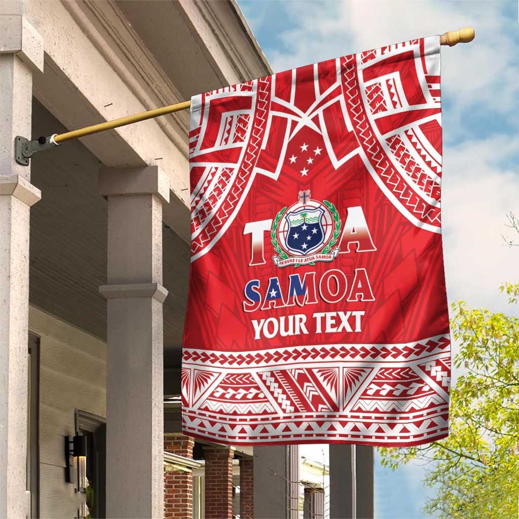 Samoa Rugby Custom Garden Flag Toa Samoa Pacific Sporty Red - Polynesian Pride
