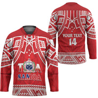 Samoa Rugby Custom Hockey Jersey Toa Samoa Pacific Sporty Red - Polynesian Pride