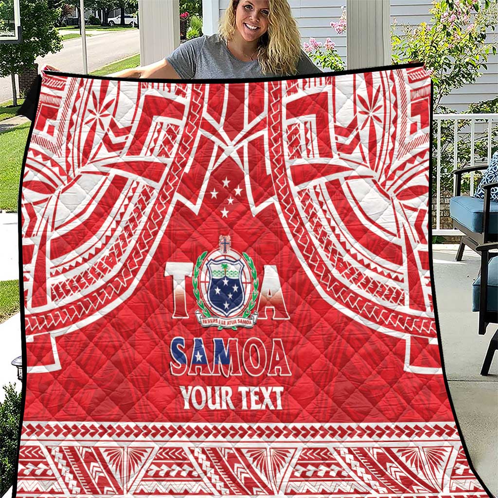 Samoa Rugby Custom Quilt Toa Samoa Pacific Sporty Red - Polynesian Pride