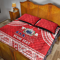 Samoa Rugby Custom Quilt Bed Set Toa Samoa Pacific Sporty Red - Polynesian Pride
