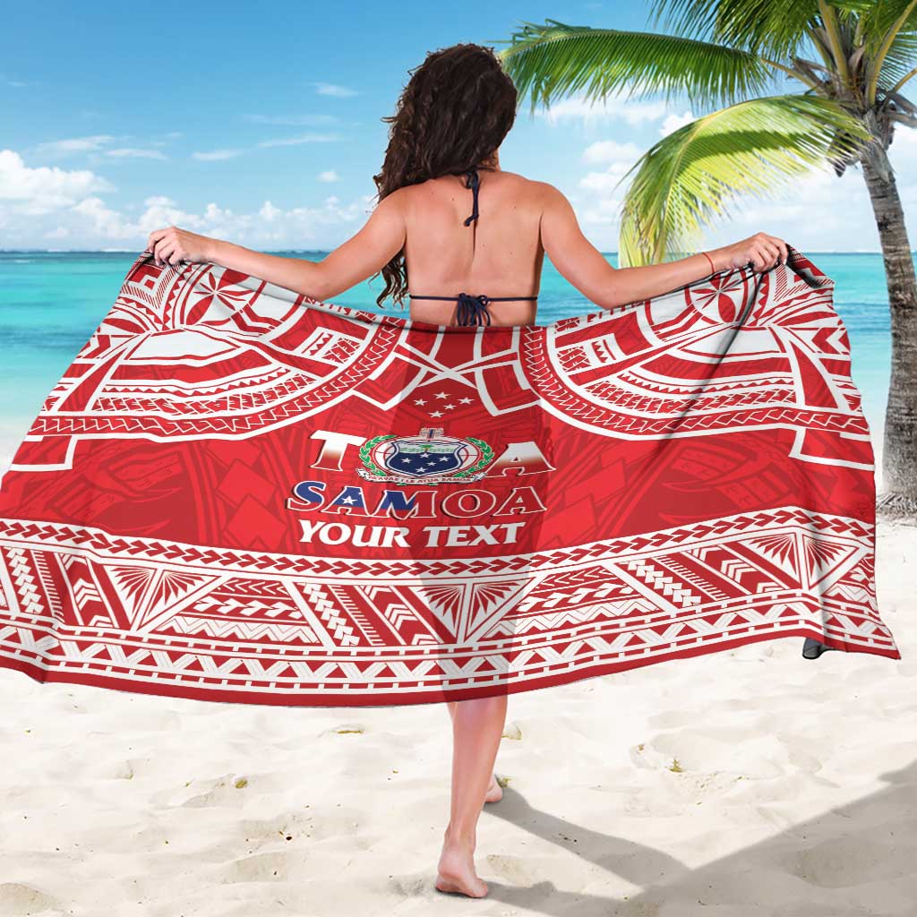 Samoa Rugby Custom Sarong Toa Samoa Pacific Sporty Red - Polynesian Pride