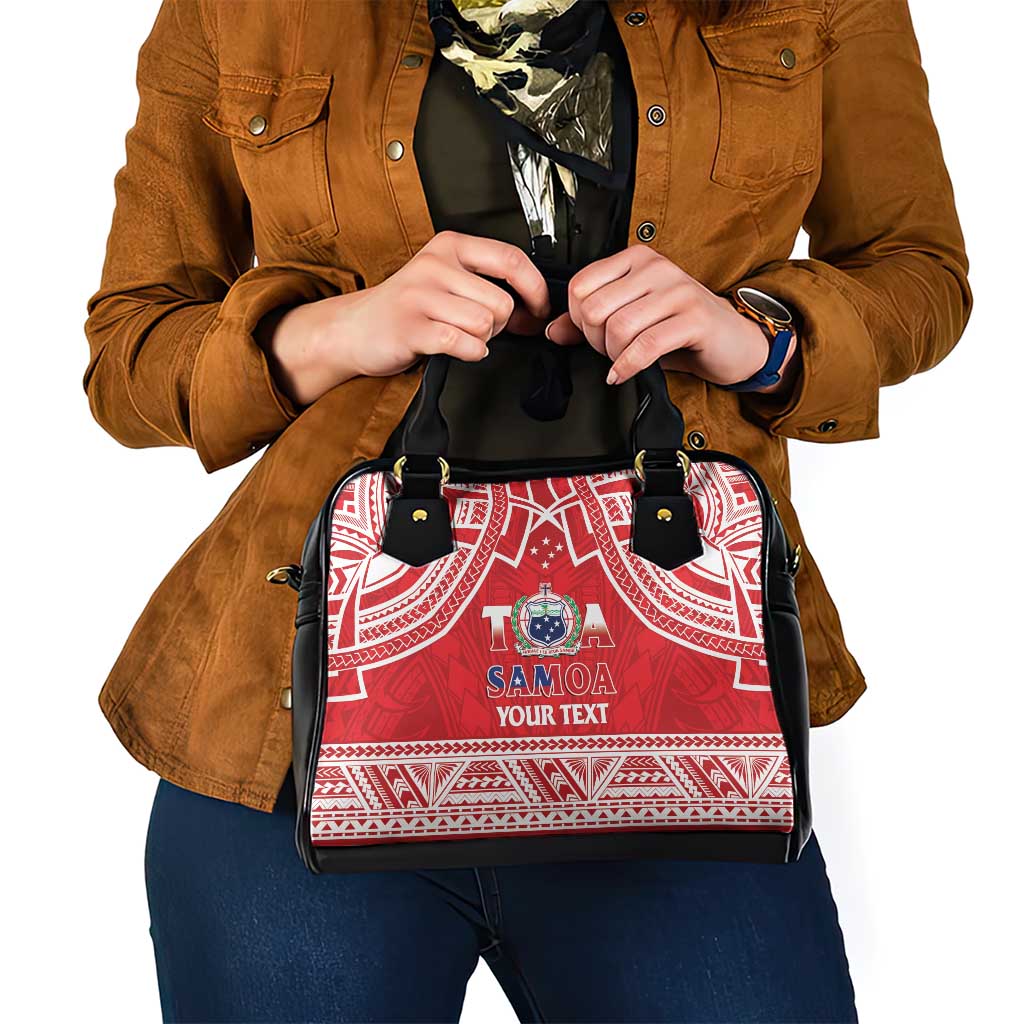 Samoa Rugby Custom Shoulder Handbag Toa Samoa Pacific Sporty Red - Polynesian Pride