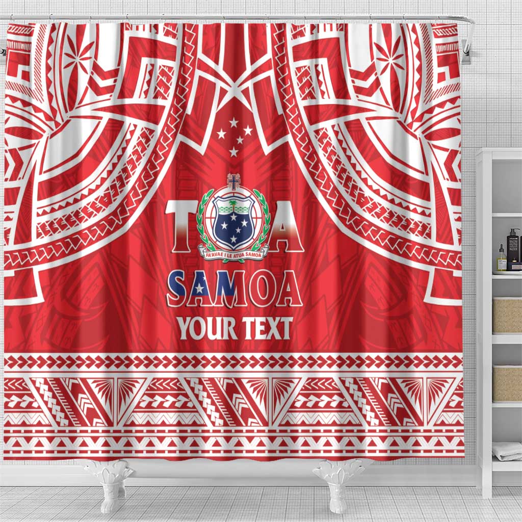 Samoa Rugby Custom Shower Curtain Toa Samoa Pacific Sporty Red - Polynesian Pride