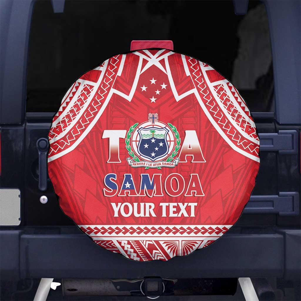 Samoa Rugby Custom Spare Tire Cover Toa Samoa Pacific Sporty Red - Polynesian Pride