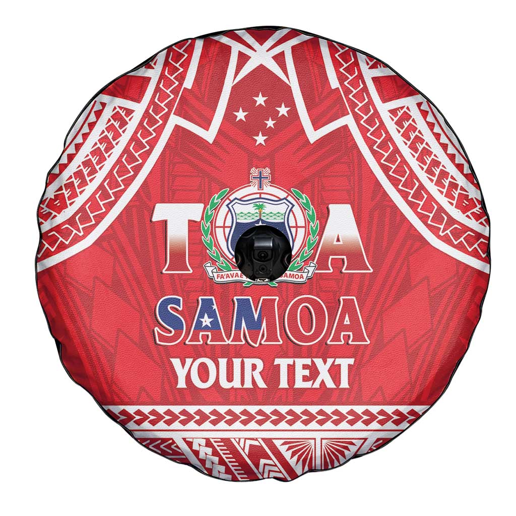 Samoa Rugby Custom Spare Tire Cover Toa Samoa Pacific Sporty Red - Polynesian Pride