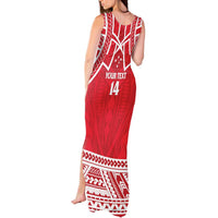Samoa Rugby Custom Tank Maxi Dress Toa Samoa Pacific Sporty Red - Polynesian Pride