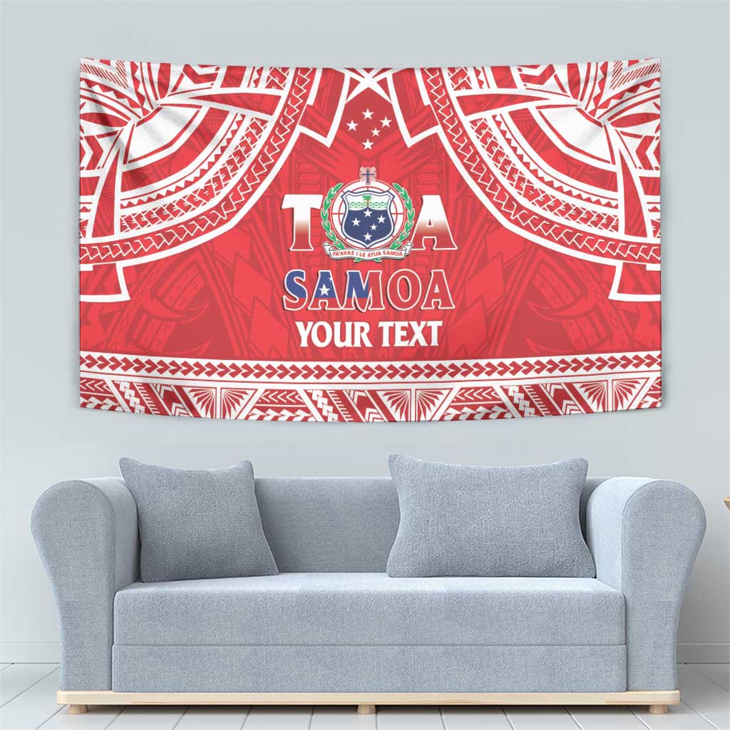 Samoa Rugby Custom Tapestry Toa Samoa Pacific Sporty Red - Polynesian Pride