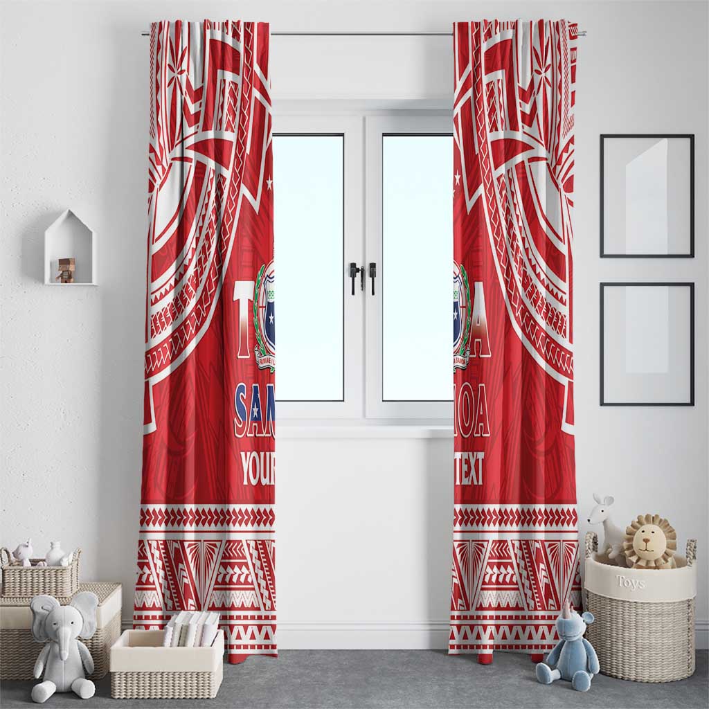 Samoa Rugby Custom Window Curtain Toa Samoa Pacific Sporty Red - Polynesian Pride