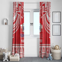 Samoa Rugby Custom Window Curtain Toa Samoa Pacific Sporty Red - Polynesian Pride