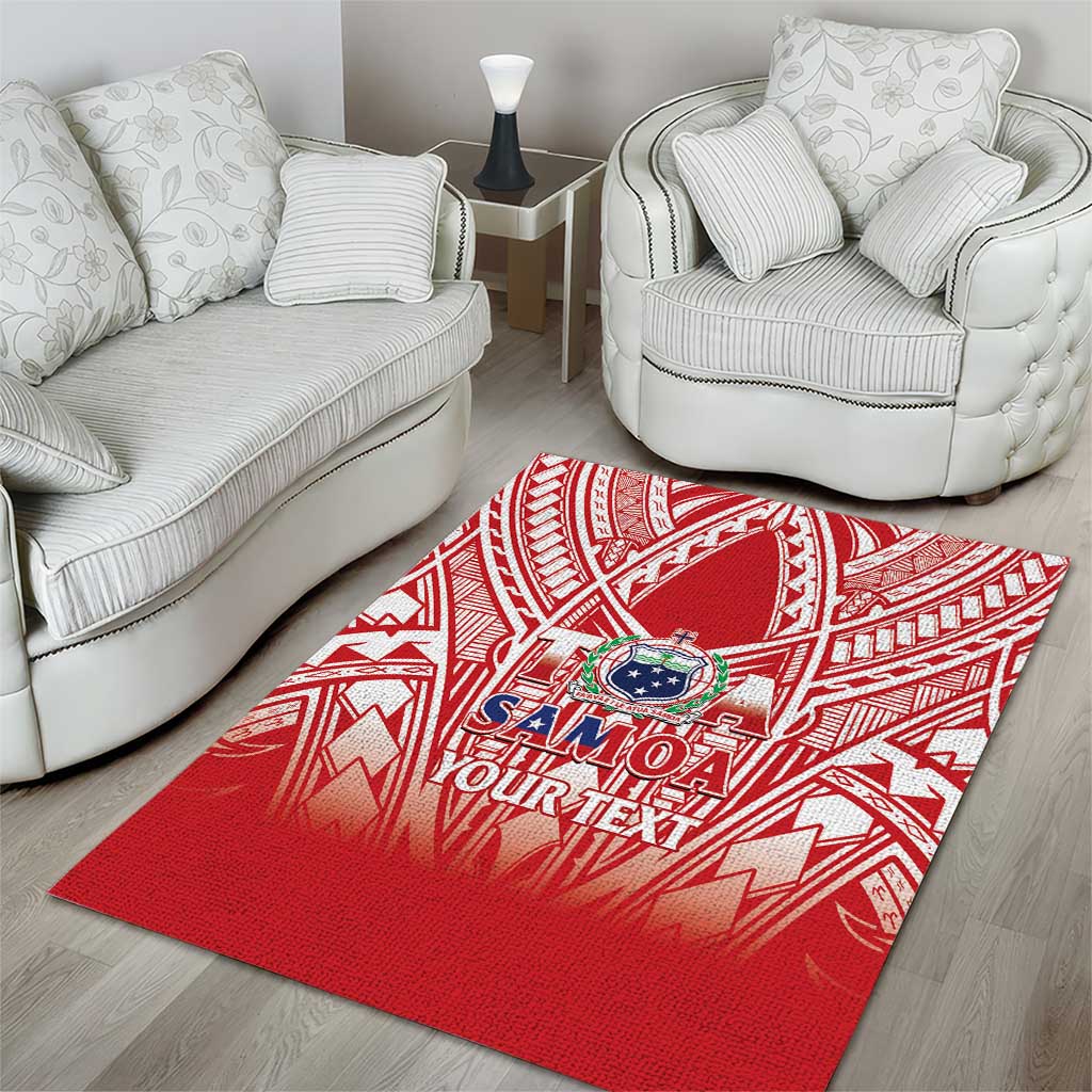 Toa Samoa Rugby Custom Area Rug Samoa mo Samoa Polynesian Pacific Red - Polynesian Pride