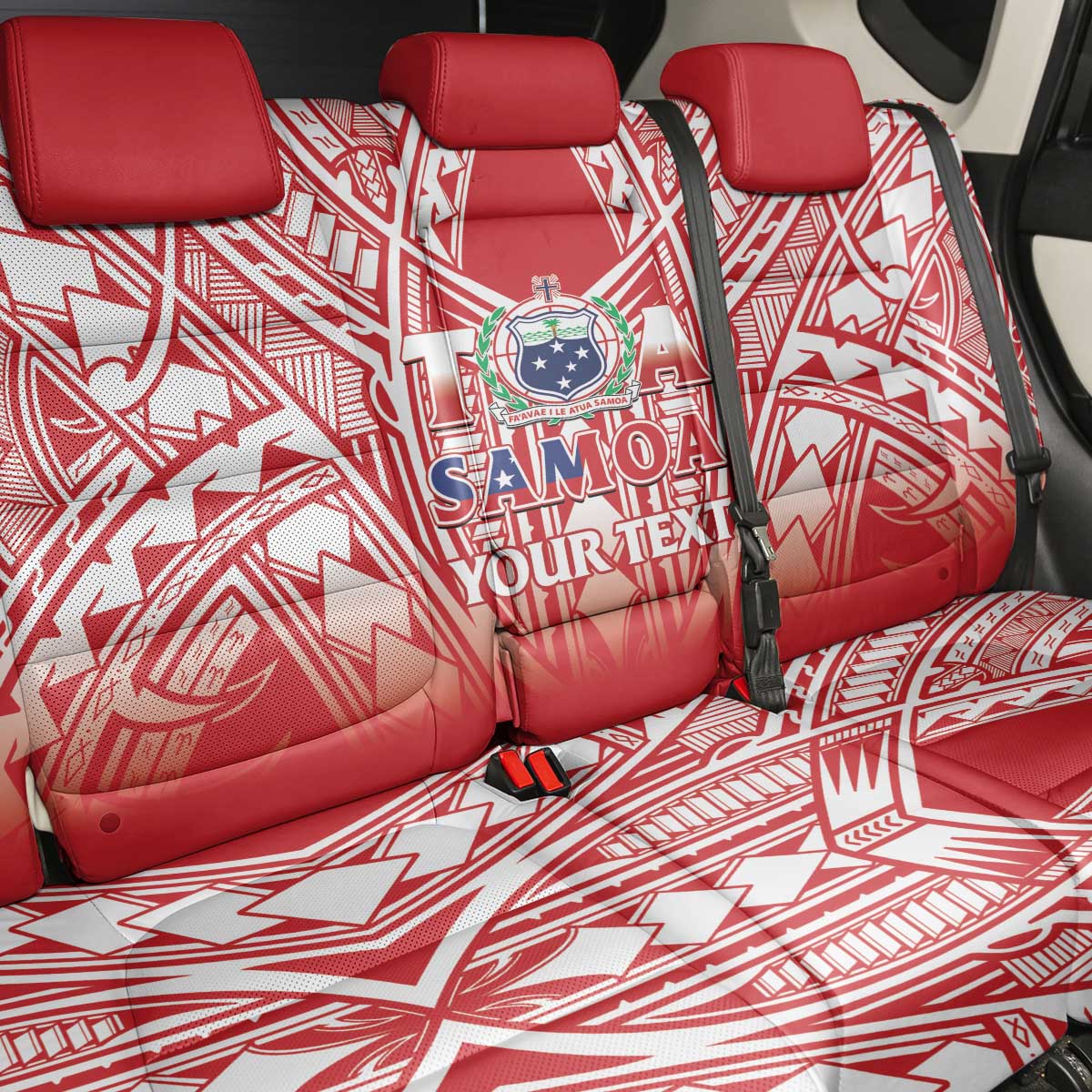 Toa Samoa Rugby Custom Back Car Seat Cover Samoa mo Samoa Polynesian Pacific Red - Polynesian Pride