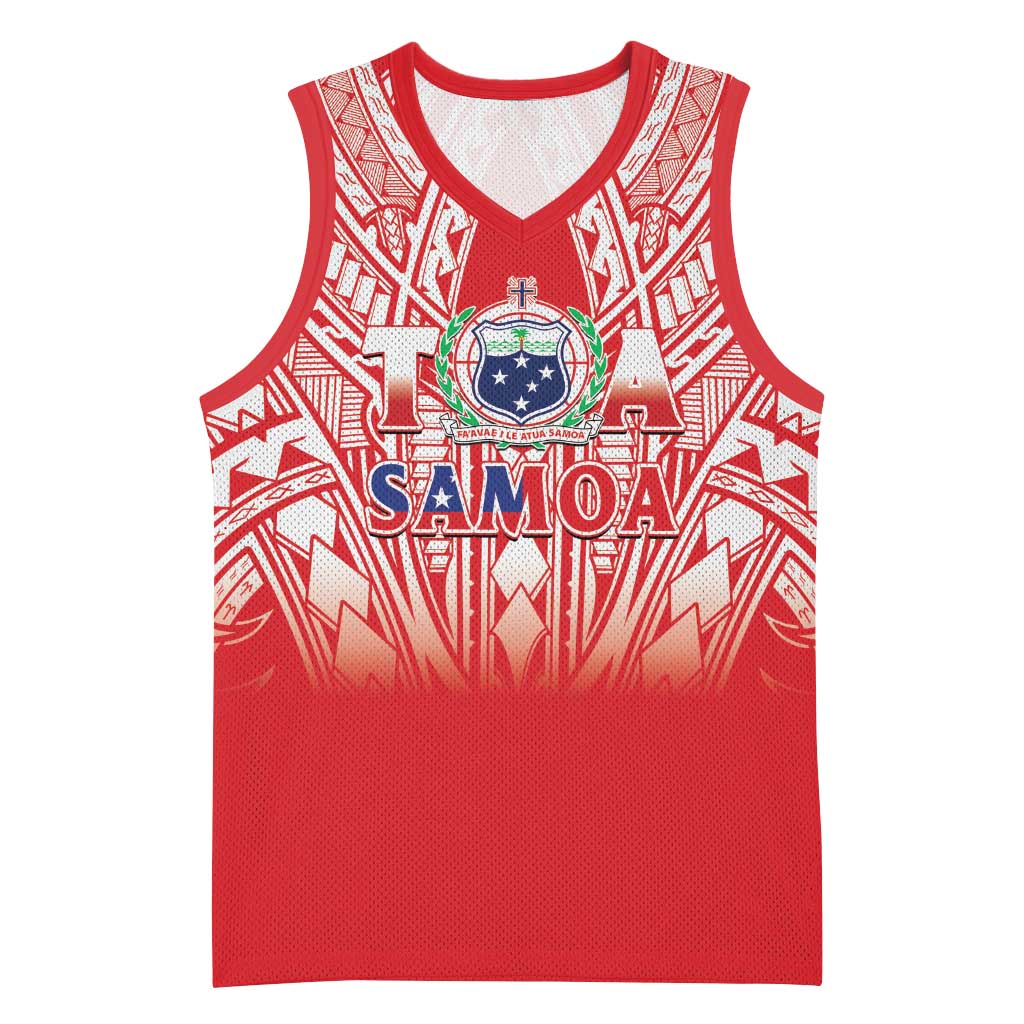 Toa Samoa Rugby Custom Basketball Jersey Samoa mo Samoa Polynesian Pacific Red - Polynesian Pride