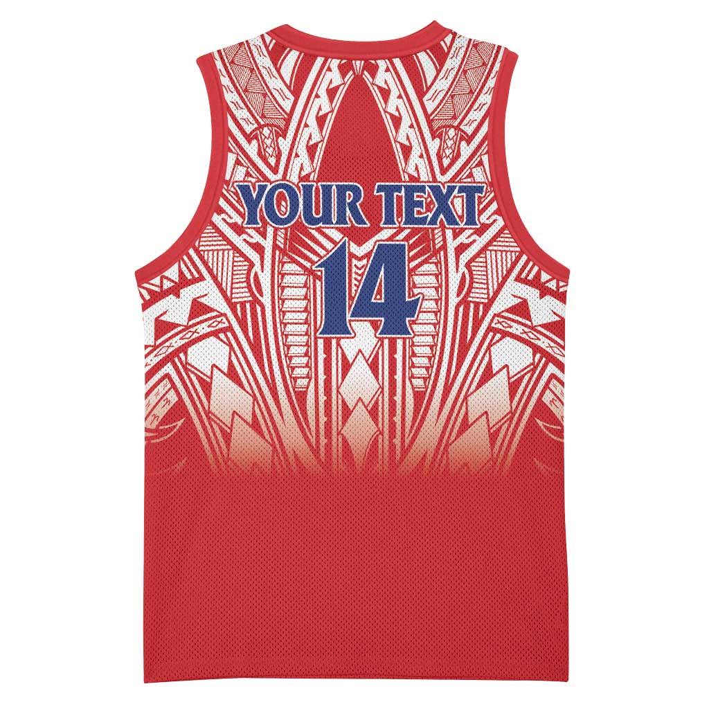 Toa Samoa Rugby Custom Basketball Jersey Samoa mo Samoa Polynesian Pacific Red - Polynesian Pride
