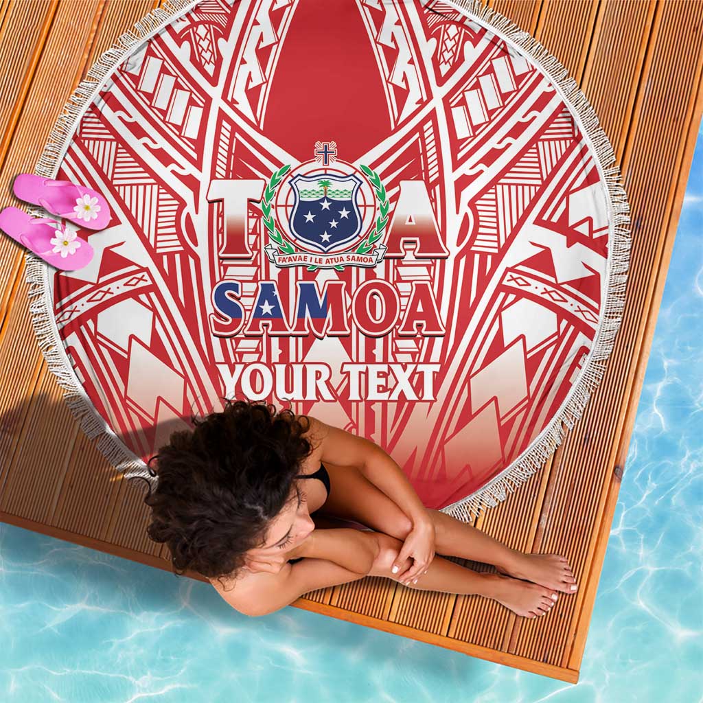 Toa Samoa Rugby Custom Beach Blanket Samoa mo Samoa Polynesian Pacific Red - Polynesian Pride