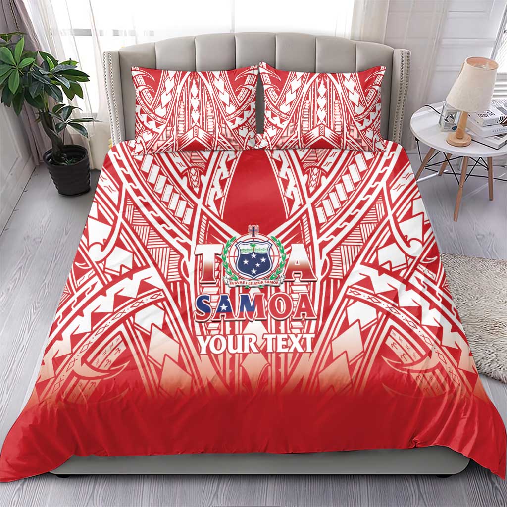 Toa Samoa Rugby Custom Bedding Set Samoa mo Samoa Polynesian Pacific Red - Polynesian Pride