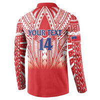 Toa Samoa Rugby Custom Button Sweatshirt Samoa mo Samoa Polynesian Pacific Red - Polynesian Pride
