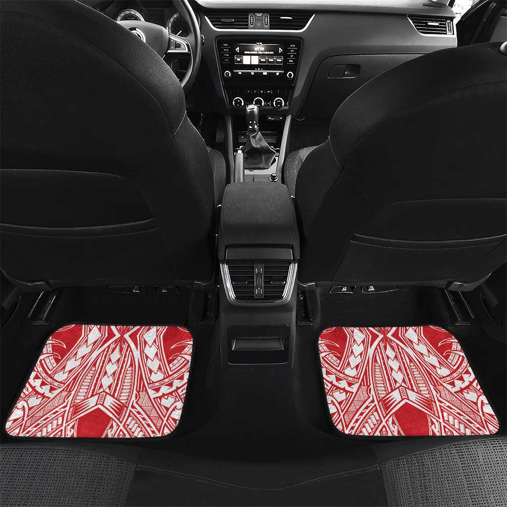 Toa Samoa Rugby Custom Car Mats Samoa mo Samoa Polynesian Pacific Red - Polynesian Pride