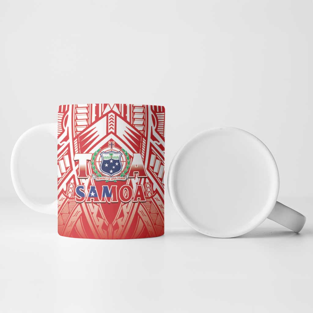 Toa Samoa Rugby Custom Ceramic Mug Samoa mo Samoa Polynesian Pacific Red - Polynesian Pride