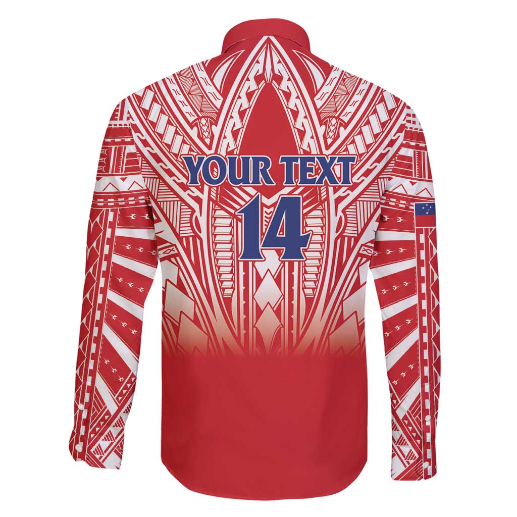 Toa Samoa Rugby Custom Family Matching Long Sleeve Bodycon Dress and Hawaiian Shirt Samoa mo Samoa Polynesian Pacific Red - Polynesian Pride
