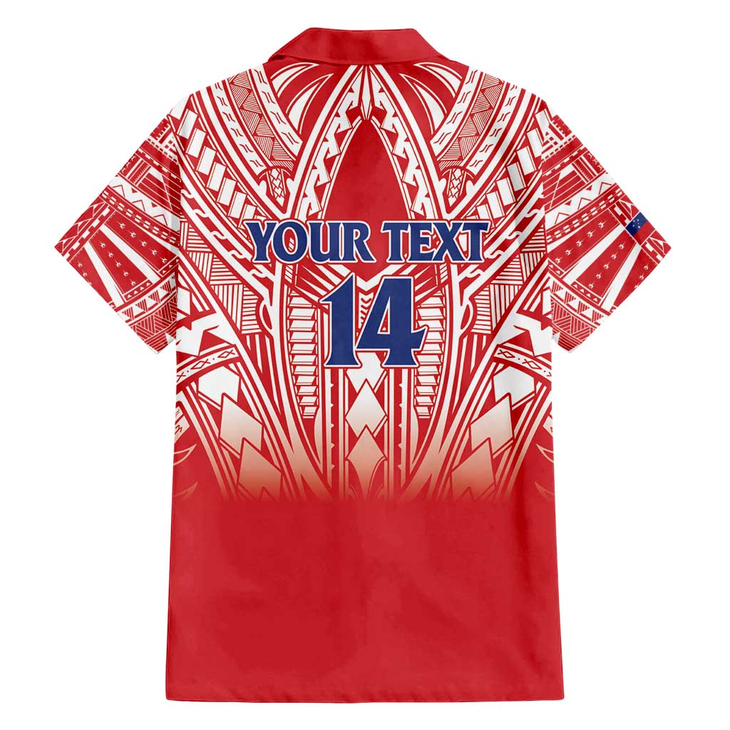 Toa Samoa Rugby Custom Family Matching Off Shoulder Short Dress and Hawaiian Shirt Samoa mo Samoa Polynesian Pacific Red - Polynesian Pride